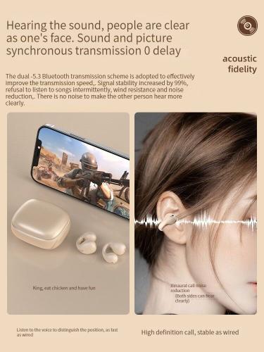 หูฟัง TWS หูฟังบลูทูธ Bone Conduction V2 หูฟังไร้สาย 5.3 Bluetooth ด้วยเอฟเฟกต์เสียง HIFI คุณภาพสูงพร้อมไมโครโฟน